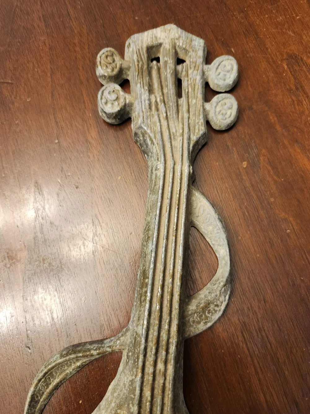 Decorative Gray Musical Mandolin Wall Plaques - Set of 2
